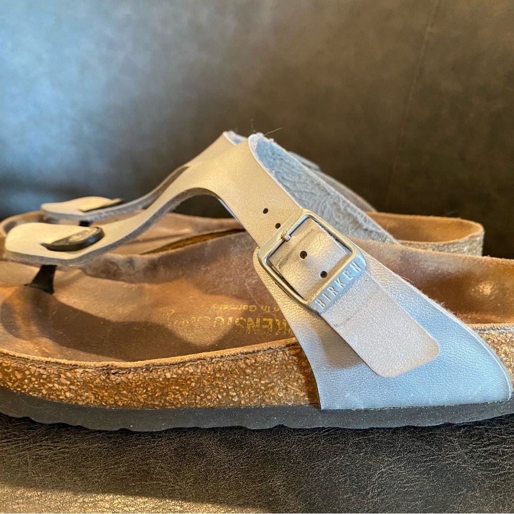 Birkenstock Silver Gizeh Sandals
